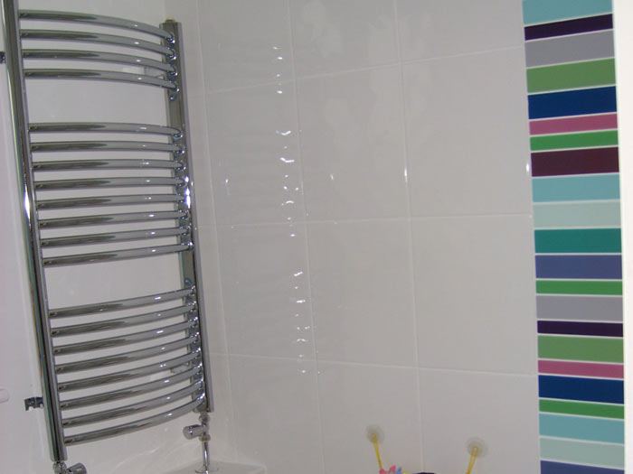 New towel radiator and tiling